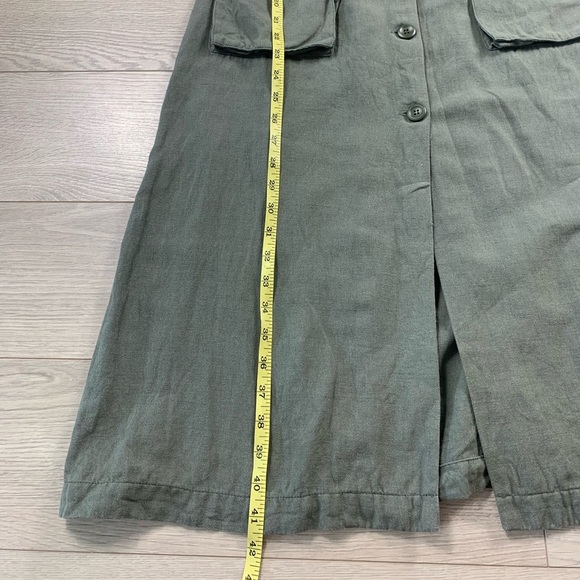 THE KORNER Khaki Midi Button Front Dress - Picture 12 of 13